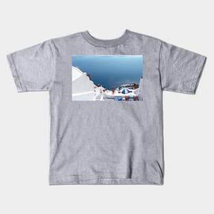 Santorini Caldera from Fira II Kids T-Shirt